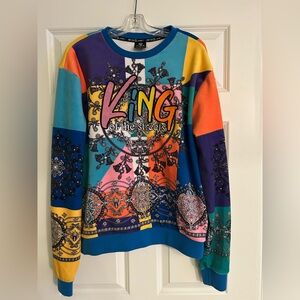 Switch “King of the Streets” Men’s L Velour Sweater Crewneck New without tags.